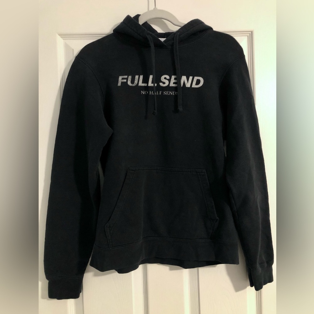 “full send” text hoodie